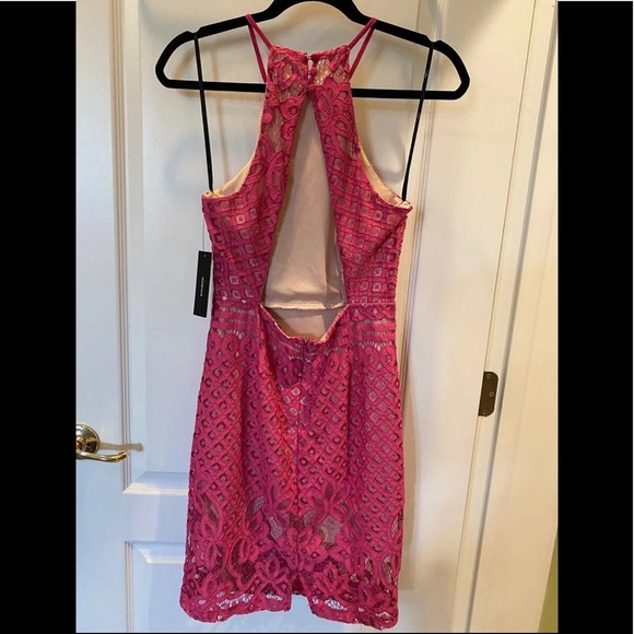 Lulus Steal a Kiss Magenta Lace Dress (S) NWT - Picture 5 of 8